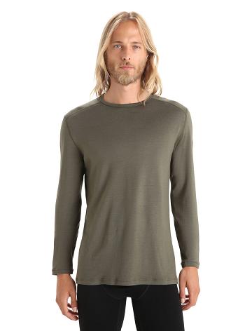 Base Layers Icebreaker Merino 260 Tech Long Sleeve Crewe Thermal Top Męskie Oliwkowe | PL 1552BEXC